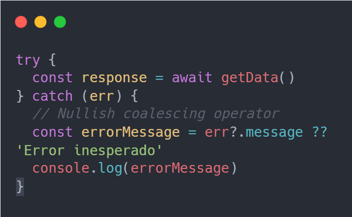 Nullish coalescing operator